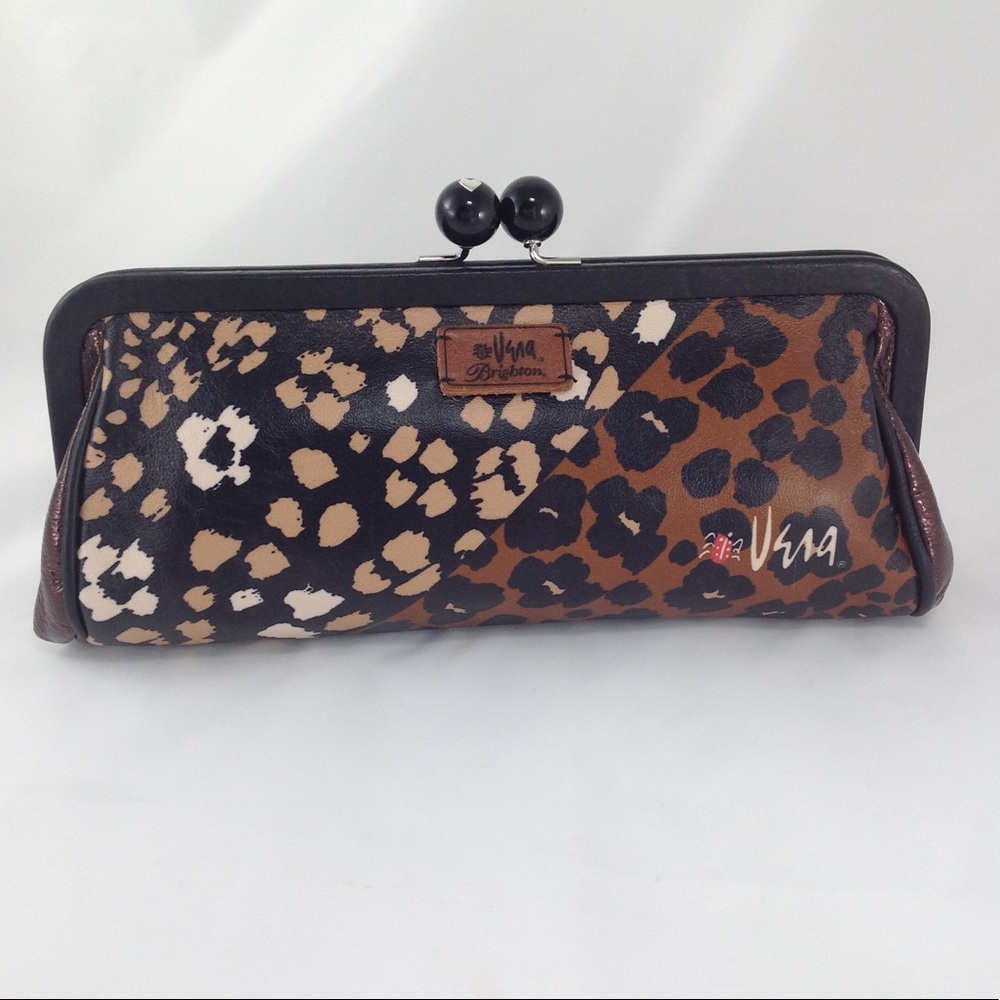 Brighton Vera Leopard Leather Clutch & Bag